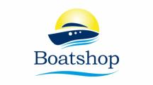 Boatshop logo in het logo winkel