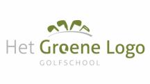 Groene logo golfschool in het logo winkel