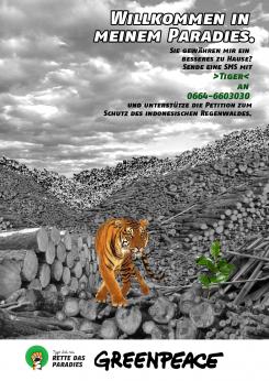 Print-Anzeige  # 345870 für Greenpeace Plakat-Wettbewerb 2014: Sujet für Plakat Kampagne zum Schutz des Sumatra Tigers Wettbewerb