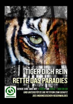 Print-Anzeige  # 343382 für Greenpeace Plakat-Wettbewerb 2014: Sujet für Plakat Kampagne zum Schutz des Sumatra Tigers Wettbewerb