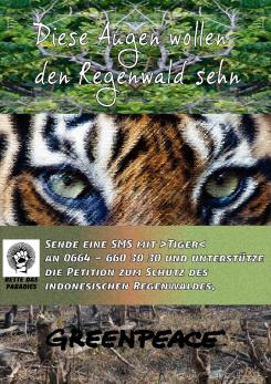 Print-Anzeige  # 344844 für Greenpeace Plakat-Wettbewerb 2014: Sujet für Plakat Kampagne zum Schutz des Sumatra Tigers Wettbewerb