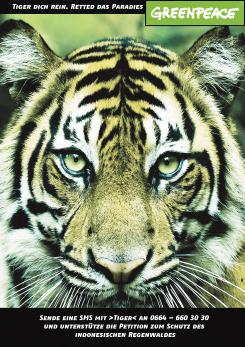Print-Anzeige  # 343230 für Greenpeace Plakat-Wettbewerb 2014: Sujet für Plakat Kampagne zum Schutz des Sumatra Tigers Wettbewerb