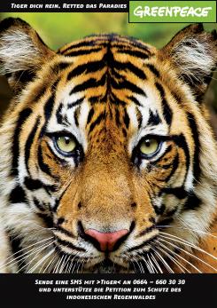 Print-Anzeige  # 343231 für Greenpeace Plakat-Wettbewerb 2014: Sujet für Plakat Kampagne zum Schutz des Sumatra Tigers Wettbewerb