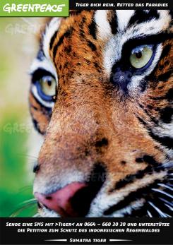 Print-Anzeige  # 341869 für Greenpeace Plakat-Wettbewerb 2014: Sujet für Plakat Kampagne zum Schutz des Sumatra Tigers Wettbewerb
