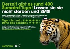 Print-Anzeige  # 349963 für Greenpeace Plakat-Wettbewerb 2014: Sujet für Plakat Kampagne zum Schutz des Sumatra Tigers Wettbewerb