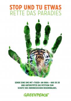 Print ad # 344808 for Greenpeace Poster contest 2014: Campaign for the protection of the Sumatra Tiger contest