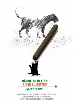 Print-Anzeige  # 345040 für Greenpeace Plakat-Wettbewerb 2014: Sujet für Plakat Kampagne zum Schutz des Sumatra Tigers Wettbewerb