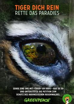 Print-Anzeige  # 344479 für Greenpeace Plakat-Wettbewerb 2014: Sujet für Plakat Kampagne zum Schutz des Sumatra Tigers Wettbewerb