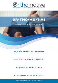 Advertentie, Print # 874923 voor Ontwerp poster met pakkende slogan voor in de wachtkamer van onze nieuwe praktijk voor fysiotherapie genaamd Orthomotive. wedstrijd