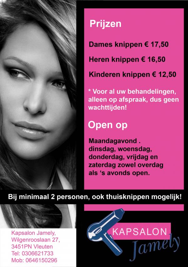 Ontwerpen van marloes92  Flyer A4 Voor Kapsalon