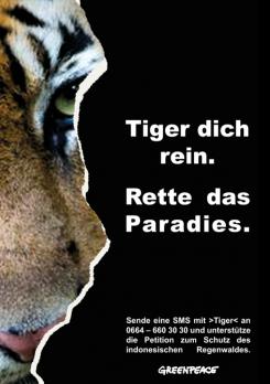 Print-Anzeige  # 347008 für Greenpeace Plakat-Wettbewerb 2014: Sujet für Plakat Kampagne zum Schutz des Sumatra Tigers Wettbewerb