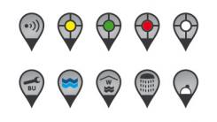 Buttons, Icons # 36636 voor Ontwerp van iconen en markers voor gebruik in navigatiesoftware wedstrijd