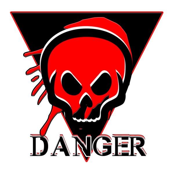 color danger skull warning death symbol Stock Vector | Adobe Stock