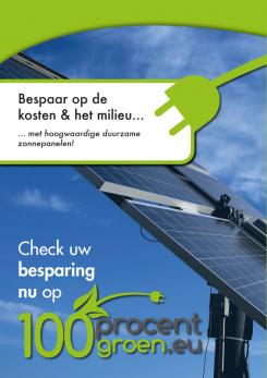 Flyer, (Toegangs)Kaart # 56967 voor zonnepanelen flyer voor 100procentgroen.eu wedstrijd