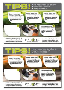 Flyer, (Toegangs)Kaart # 328692 voor iPhone Reparatie Twente Tips Flyer wedstrijd