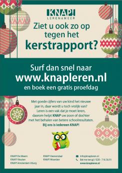 Flyer, (Toegangs)Kaart # 916311 voor Kerstactie Huiswerkinstituut wedstrijd