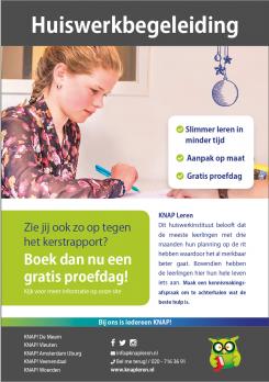 Flyer, (Toegangs)Kaart # 915877 voor Kerstactie Huiswerkinstituut wedstrijd