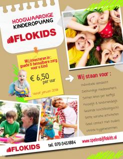 Flyer, (Toegangs)Kaart # 739958 voor Prijzenactie, flyer kinderdagverblijf FLOKIDS DEN HAAG wedstrijd