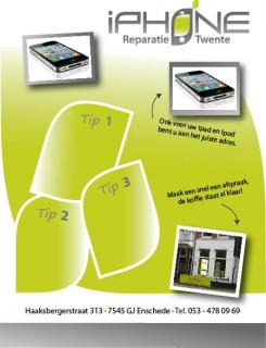 Flyer, (Toegangs)Kaart # 329203 voor iPhone Reparatie Twente Tips Flyer wedstrijd