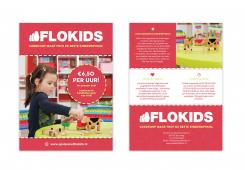 Flyer, (Toegangs)Kaart # 739893 voor Prijzenactie, flyer kinderdagverblijf FLOKIDS DEN HAAG wedstrijd