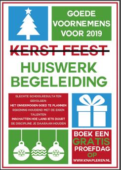 Flyer, (Toegangs)Kaart # 915883 voor Kerstactie Huiswerkinstituut wedstrijd