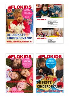 Flyer, (Toegangs)Kaart # 740285 voor Prijzenactie, flyer kinderdagverblijf FLOKIDS DEN HAAG wedstrijd