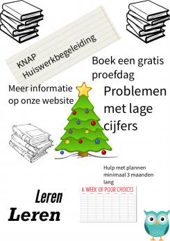 Flyer, (Toegangs)Kaart # 915705 voor Kerstactie Huiswerkinstituut wedstrijd