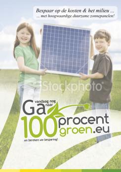 Flyer, (Toegangs)Kaart # 56236 voor zonnepanelen flyer voor 100procentgroen.eu wedstrijd