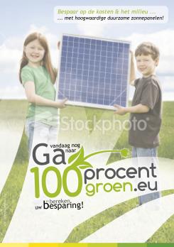 Flyer, (Toegangs)Kaart # 56475 voor zonnepanelen flyer voor 100procentgroen.eu wedstrijd