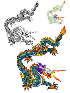 Illustratie, Tekening, Kledingopdruk # 45569 voor Digitale versie van een met de hand getekende draak wedstrijd