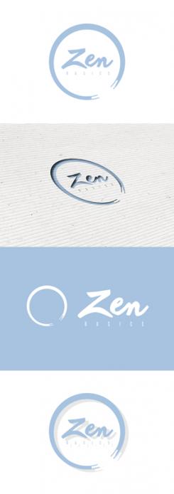 Logo design # 428987 for Zen Basics is my clothing line. It has different shades of black and white including white, cream, grey, charcoal and black. I use red for the logo and put the words in an enso (a circle made with a b contest