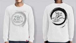 Logo design # 429836 for Zen Basics is my clothing line. It has different shades of black and white including white, cream, grey, charcoal and black. I use red for the logo and put the words in an enso (a circle made with a b contest