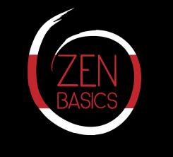 Logo design # 432324 for Zen Basics is my clothing line. It has different shades of black and white including white, cream, grey, charcoal and black. I use red for the logo and put the words in an enso (a circle made with a b contest