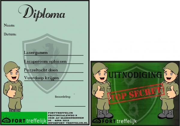 Ontwerpen van Boddedesigns Ontwerp uitnodiging en "diploma