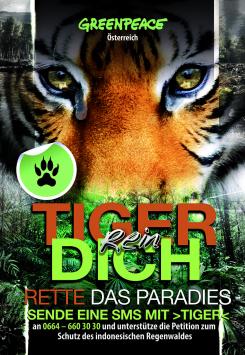 Print-Anzeige  # 350780 für Greenpeace Plakat-Wettbewerb 2014: Sujet für Plakat Kampagne zum Schutz des Sumatra Tigers Wettbewerb