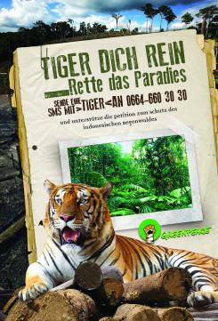 Print-Anzeige  # 350803 für Greenpeace Plakat-Wettbewerb 2014: Sujet für Plakat Kampagne zum Schutz des Sumatra Tigers Wettbewerb