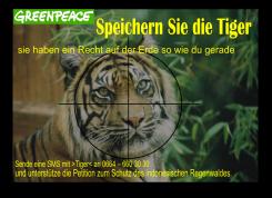 Print-Anzeige  # 346160 für Greenpeace Plakat-Wettbewerb 2014: Sujet für Plakat Kampagne zum Schutz des Sumatra Tigers Wettbewerb