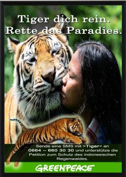 Print ad # 350098 for Greenpeace Poster contest 2014: Campaign for the protection of the Sumatra Tiger contest
