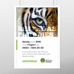Print-Anzeige  # 350772 für Greenpeace Plakat-Wettbewerb 2014: Sujet für Plakat Kampagne zum Schutz des Sumatra Tigers Wettbewerb