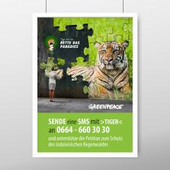 Print-Anzeige  # 350496 für Greenpeace Plakat-Wettbewerb 2014: Sujet für Plakat Kampagne zum Schutz des Sumatra Tigers Wettbewerb
