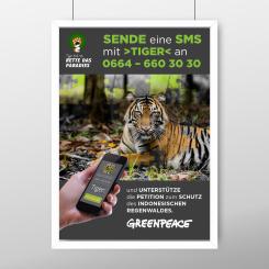 Print-Anzeige  # 350498 für Greenpeace Plakat-Wettbewerb 2014: Sujet für Plakat Kampagne zum Schutz des Sumatra Tigers Wettbewerb