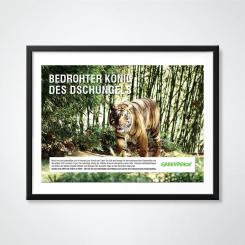 Print-Anzeige  # 350782 für Greenpeace Plakat-Wettbewerb 2014: Sujet für Plakat Kampagne zum Schutz des Sumatra Tigers Wettbewerb