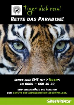Print-Anzeige  # 350479 für Greenpeace Plakat-Wettbewerb 2014: Sujet für Plakat Kampagne zum Schutz des Sumatra Tigers Wettbewerb