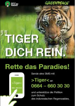 Print-Anzeige  # 350323 für Greenpeace Plakat-Wettbewerb 2014: Sujet für Plakat Kampagne zum Schutz des Sumatra Tigers Wettbewerb