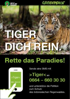 Print ad # 350324 for Greenpeace Poster contest 2014: Campaign for the protection of the Sumatra Tiger contest