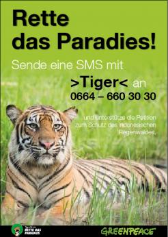 Print-Anzeige  # 350329 für Greenpeace Plakat-Wettbewerb 2014: Sujet für Plakat Kampagne zum Schutz des Sumatra Tigers Wettbewerb