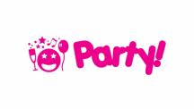 Party in het logo winkel